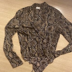 Babaton snakeskin low cut bodysuit - NEVER WORN